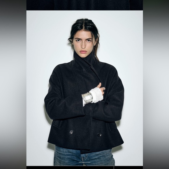 Zara soft double breasted cropped co - Picture 9 of 16